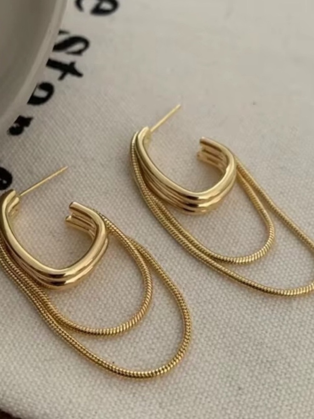Gold Layered Hoop Drop Earrings - Women's Jewelry